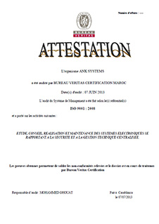 Certificat qualité